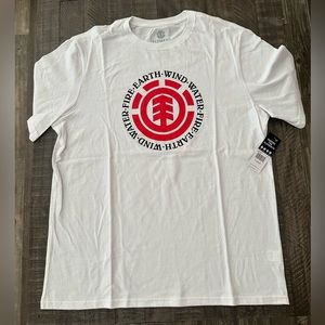 White Element Red Logo Short Sleeved Tee